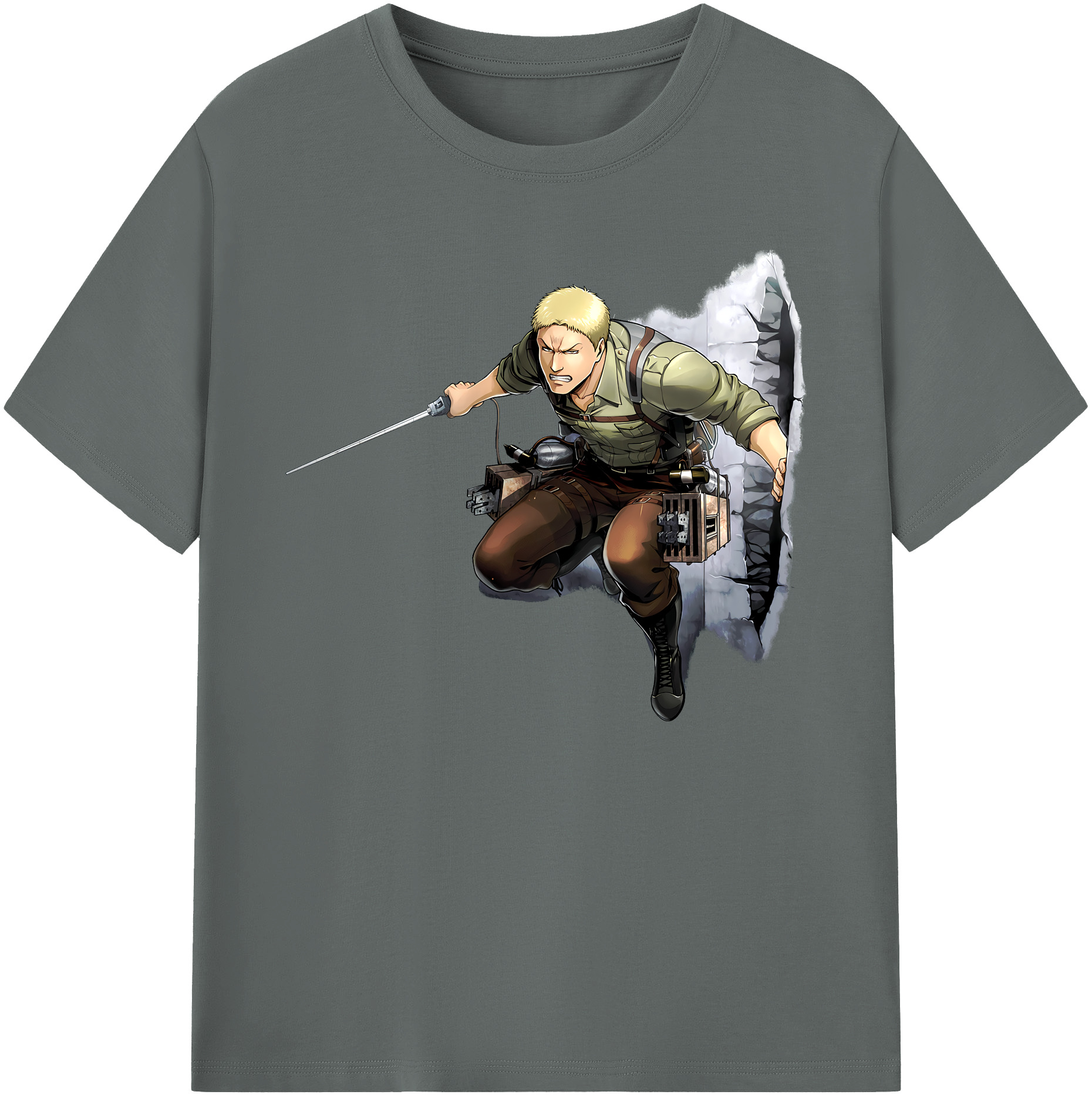 （画像用） 進撃の巨人 ライナー・ブラウン Attack on Titan Reiner Braun 綿100％ メンズ半袖Tシャツ｜肌触りやわらか＆通気性